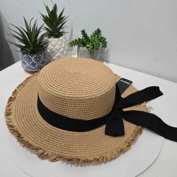 Torrid - Frayed Edge Boater Hat in Natural - Picture 3 of 9